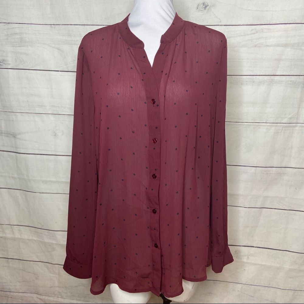 41 Hawthorn Stitch Fix semisheer top large maroon